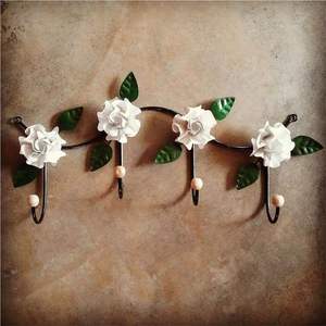 Set Of 4 Colorful Metal Flower <b>Wall</b> Hooks Decorative Floral <b>Wall</b> <b>Mounted</b> Hangers For Bedroom Bathroom Entryway Home Decor - Product Image 6
