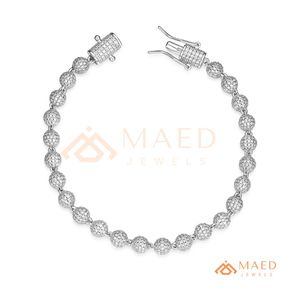 925 Sterling <b>Silver</b> <b>Beaded</b> Moissanite Bracelet Hip Hop Fine Chain Link Bracelet Joyeria Regalo Hombre Mujer - Product Image 6
