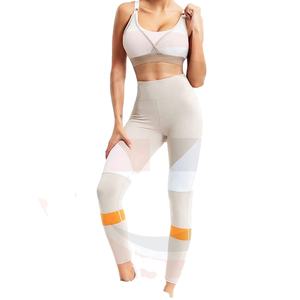 Leggings de sport pour femmes, costumes de Fitness Sexy, en maille, taille haute, ensemble de Yoga, logo personnalisé, nouvelle collection - Product Image 1