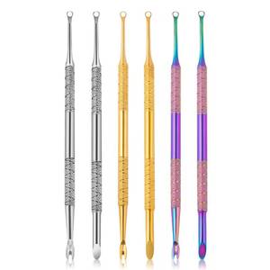Ensemble d'outils à double extrémité Morje Surgical en acier inoxydable réutilisable pour repousser les cuticules avec poignée texturée pour manucure - Product Image 1