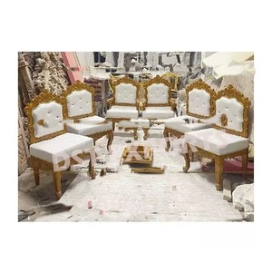 Ensemble de chaises Mandap pour cérémonie de mariage indienne, style moderne et luxueux, en bois, pour mariages en intérieur/extérieur, prix bas - Product Image 3
