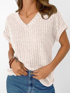 Womens Spring Tops 2026 Summer Dressy Casual Blouses Short Sleeve Cute V Neck Sweater Shirts Fashion Vacation Clothes - Product Image 5