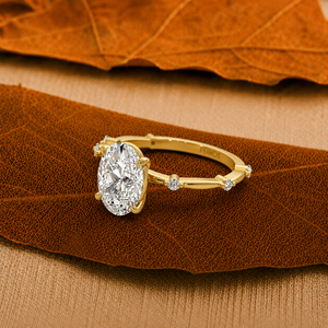 1.50CT Oval Cut Lab Grown Diamond Engagement <b>Ring</b> 14K Solid Yellow Gold IGI Certified Luxury Bridal <b>Wedding</b> Jewelry by LuxeShine - Product Image 4