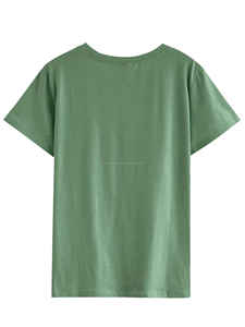 2025/ropa informal de alta calidad para mujer, camisetas de Color sólido a la moda para mujer, logotipo y diseño personalizados a la venta - Product Image 3