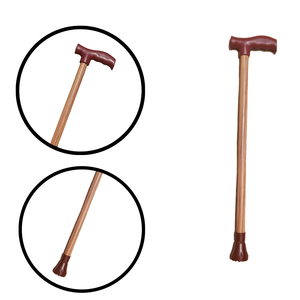 Traditional Metal stick wooden paint With <b>Plastic</b> Grip Comfortable Homecare Walking Stick - Product Image 2