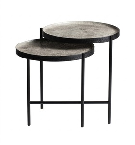 2026 Ultimate Design Hammered Wrought Iron Metal Copper Antique Finish <b>Round</b> Side Table Set Durable Home Furniture Living Room - Product Image 3
