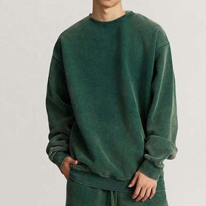 <b>Drop</b> Shoulder Winter Casual Pullover <b>Acid</b> Wash Heavyweight Custom Made Men's Hoodies Solid Button Digital Printing Eco-Friendly - Product Image 2