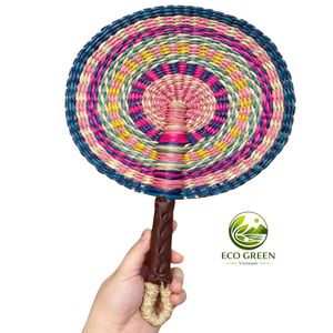 Éventail en jonc de mer coloré, forme ovale ou ronde, tissé à la main, écologique, décoratif pour mariage, fête, décoration intérieure - Product Image 6