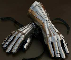 Guantes de Caballero de Acero Inoxidable, Articulados, Plateados, Estilo Gótico Renacentista, Artesanía Metálica Coleccionable - Product Image 6