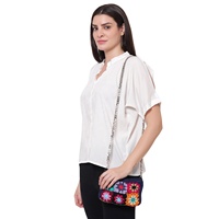 Sac à main pour femme Brazeal Studio, fait main, en coton coloré, crochet, motif géométrique, poche, chaîne en métal, logo personnalisé