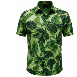 Chemise à manches courtes pour homme, imprimé graphique, coupe moderne et tissu respirant, imprimé floral - Product Image 1