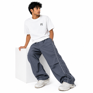 Pantalones anchos tejidos para hombre al por mayor, cintura elástica, ribete lateral reflectante, dobladillo ajustable, pantalones casuales de moda, ropa urbana personalizada - Product Image 4