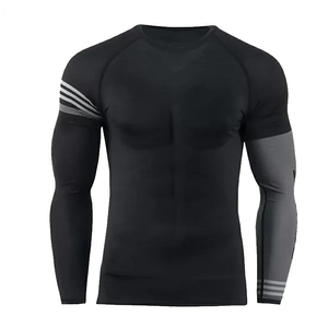 Streetwear Modern <b>Men</b> <b>Compression</b> <b>Shirt</b> Solid Color Adult Size Quick Dry Stretch Gym Training Fitness Performance Wear - Product Image 5