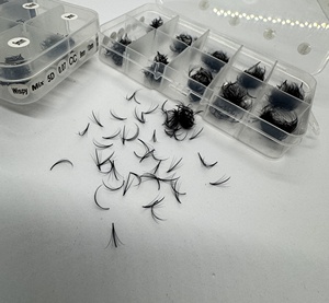 ขนตาปลอมแบบพัดสำเร็จรูป Vietkinglash Korean Pbt 5D 0.05 0.07 C CC D Curl ปลายแหลม ฐานเรียวบาง ต่อขนตาแบบเร็วพิเศษ ขนตาแบบพัด Wispy Lash Fans - Product Image 5