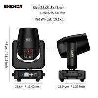 SHEHDS Mini Bulb 230W 7R Beam Moving Head Light DMX512 Luz de escenario para fiestas, conciertos, bodas, clubes