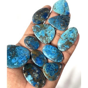 Azurite bleue naturelle, pierres précieuses brutes, cabochons, formes et tailles variées, environ 20 à 30 mm - Product Image 1