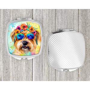 Cairn Terrier Hippie Dawg <b>Compact</b> Folding Handheld Makeup <b>Mirror</b> Decorative Travel Gift for Women and Girls Pocket Size - Product Image 4