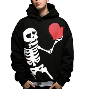 100% algodón hombros caídos pulóver estilo cruzado sobre escote acanalado dobladillo y puños Sudadera con capucha de gran tamaño - Product Image 1