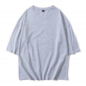 เสื้อยืดคอกลมแขนสั้นทรงโอเวอร์ไซส์ ผ้าคอตตอนเจอร์ซีย์ สำหรับผู้ชาย สีดำ สวมใส่สบาย ทรงปกติ ระบายอากาศได้ดี น้ำหนัก 220 กรัม แบบถัก - Product Image 5