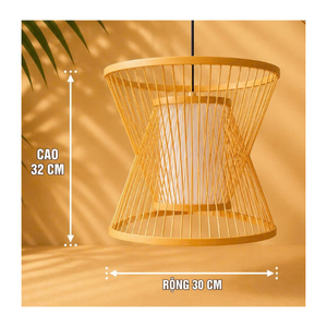 Lampe suspendue en rotin tressé à la main, en fibres naturelles, éclairage décoratif écologique pour la maison, l'hôtel, le restaurant - Product Image 3