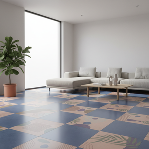 Nouvelle conception de mosaïque murale intérieure en marbre gris à texture ondulée européenne, mosaïque en métal bleu marine - Product Image 1