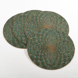 Sets de table faits main, colorés et perlés, pour salle à manger moderne, broderie de perles vintage, décoration élégante pour la maison - Product Image 1