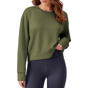 Sweat-shirts tendance pour femmes, fabriqués en usine au Bangladesh, coupe ample, manches longues, crop top confortable et stylé - Product Image 1