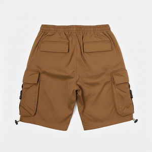 Pocket Stuffing Solid Eco-Friendly <b>Cargo</b> <b>Shorts</b> Men's Mid Waist Drawstring Bermuda Style Casual Polyester/Nylon Oxford Fabric - Product Image 3