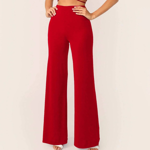 Women's Solid Red Off-Shoulder Yoga Tank Top with Flared Pants Set Breathable Sports Fitness <b>Underwear</b> <b>One</b> Set - Product Image 6