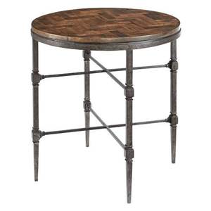 Table d'appoint en fer avec plateau en bois, durable, conçue pour un usage quotidien et un usage décoratif. - Product Image 3