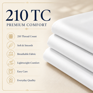 Premium Comfort 210 TC Bedsheet | Plain White Soft Cotton <b>Bed</b> Linen with Breathable Easy Care Fabric for Hotels Resorts or Homes - Product Image 6