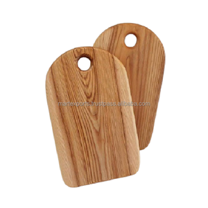 Grande planche à découper en bois naturel, durable, écologique, design moderne et luxueux, avec poignée en acier inoxydable pour légumes et viande - Product Image 6