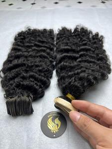 CDYHAIRVN Extensions de cheveux humains bouclés birmans à bandes adhésives, 40 pièces, texture bouclée naturelle serrée, non traitées, vente en gros directe d'usine SDD - Product Image 2