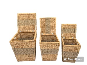 Organizador de Oficina de Mimbre Hecho a Mano Moderno Hien Luong HL01, Diseño Multifuncional de Tres Niveles para Baño, Cocina, Sala de Estar - Product Image 4