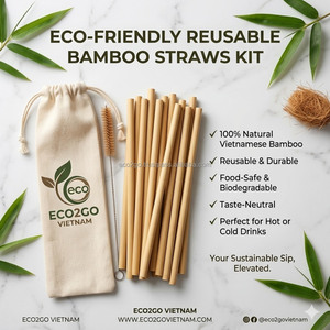 Pailles en bambou bio du Vietnam : écologiques, durables et réutilisables, logo personnalisé disponible pour les bubble tea, choix idéal pour la vente en gros. - Product Image 3