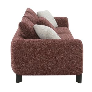Divano da Soggiorno Mardi in Tweed Bordeaux con 3 Cuscini - Product Image 6