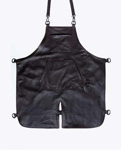 Capa de peluquería textil resistente con bolsillos de cuero y anillo para uso en salón - Product Image 5