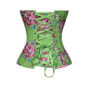 Breathable Women's <b>Plus</b> <b>Size</b> Long Corset <b>Top</b> with Embroidery & <b>Sequined</b> Decoration Denim Fabric Quick Dry - Product Image 4