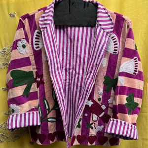 lining handmade Suzani Velvet Jacket birds Floral and bird Embroidered Boho Coat Velvet Suzani Jacket Boho Floral <b>Duster</b> Coat - Product Image 1