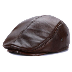 Wholesale <b>Light</b> Visor <b>Hats</b> Men 'S and Women 'S Leather <b>Hats</b> Spring and Autumn PU <b>Hats</b> Solid Color Baseball Caps Solid Leather - Product Image 1