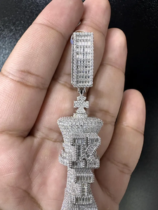 Custom King Letter VVS Moissanite Diamond Pendant Iced Out Hip Hop 925 Sterling <b>Silver</b> Men's <b>Charm</b> Pendant Every Day Wear - Product Image 5