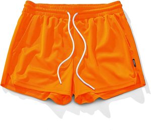 Shorts de sport pour homme à séchage rapide, taille élastique, à carreaux, respirants, taille mi-haute, rouge et bleu marine - Product Image 6