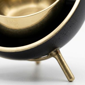 Portavelas de Latón Negro Mate Duradero de 12.5 cm con Espejo, Corte Angular, Decoración para el Hogar, Hotel, Boda, Mesa, Regalo, WB Inc. - Product Image 4