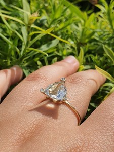 Modern 2.01CT Trillion Cut Diamond Solitaire <b>Ring</b> For Women's Lab Grown 14K Solid Gold Fine Jewelry Wedding Proposal Gift Her - Product Image 6