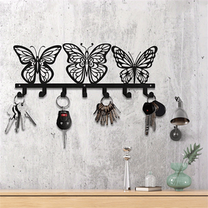 CIFbuy Modern 7-<b>Hook</b> Butterfly <b>Key</b> Holder <b>Wall</b> Mount Entryway Hallway Decor Mail & <b>Key</b> Organizer for TikTok & for Temu Pick - Product Image 1