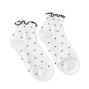 JZVINA Cute Dot Ruffle <b>Women's</b> Spandex/Nylon/Cotton Ankle <b>Socks</b> Cuff Breathable Elegant Jacquard Sweat-Absorbent Snagging - Product Image 6