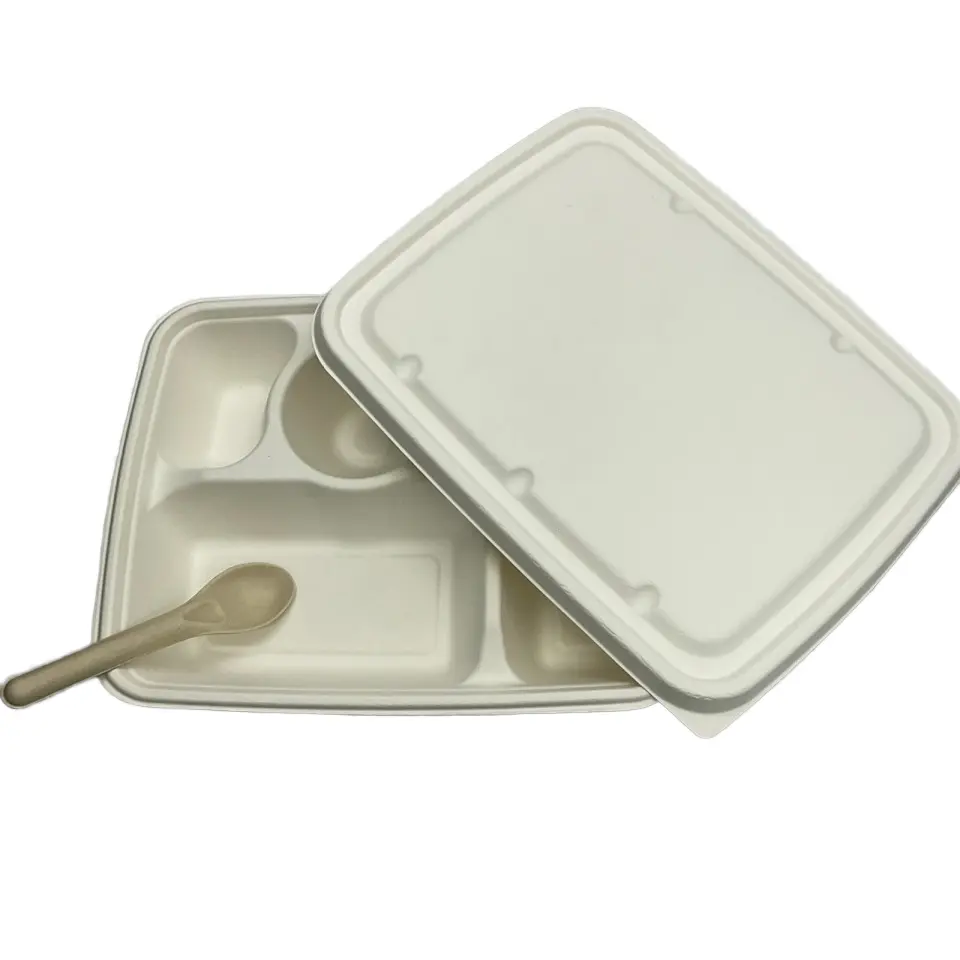 Paketlerin paket servis kutusu okul yemek kabı için 6 bölme özelleştirilebilir tek kullanımlık yemek kabı