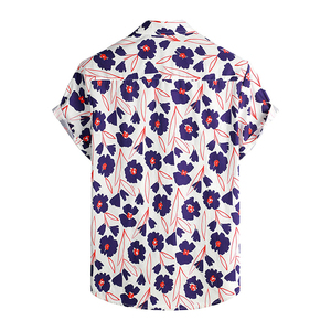เสื้อเชิ้ตฮาวายลายดอกไม้ แขนสั้น ปกคอพับ ระบายอากาศได้ดี ผ้าโพลีเอสเตอร์ 120 กรัม ติดกระดุมเม็ดเดียว เหมาะสำหรับวันหยุดพักผ่อน ผ้าป๊อปลิน สำหรับฤดูร้อน - Product Image 2