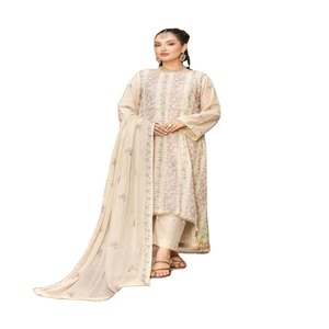 Dr. Haris Vol ZEENAT Long Maxi Frock Heavy bordado Karandi Traje Punjabi de tres piezas para Eid Indian & Pakistani Salwar Kameez - Product Image 1