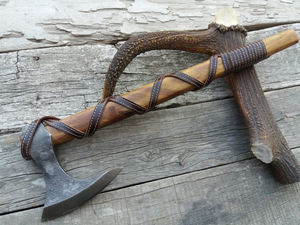 Nuevas llegadas: Hacha Ragnar de acero al carbono forjada a mano, hacha de Ragnar Lothbrok de la película Vikingos, cuchillo, espada, hachas, hacha forestal, hacha corta. - Product Image 4